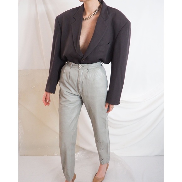 Vintage Pants - Vintage sage green 100% leather pants.